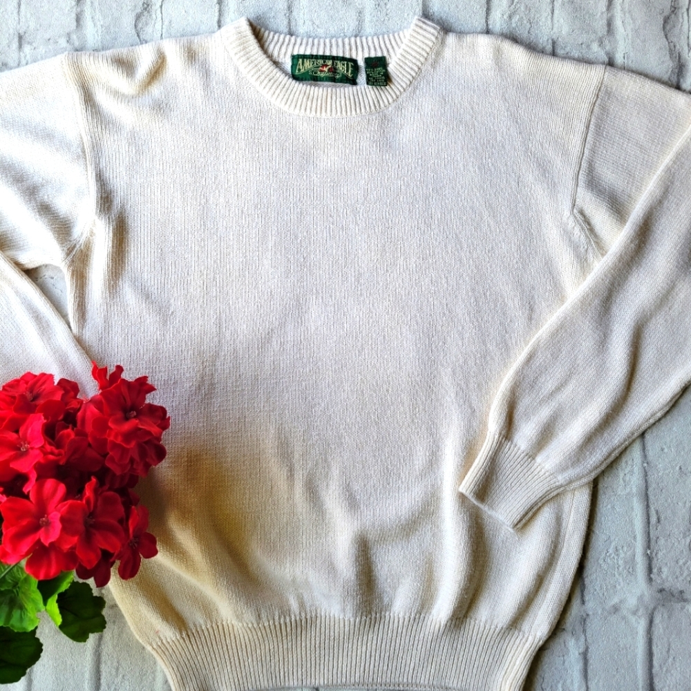 90s Vintage American Eagle cream sweater size Medium